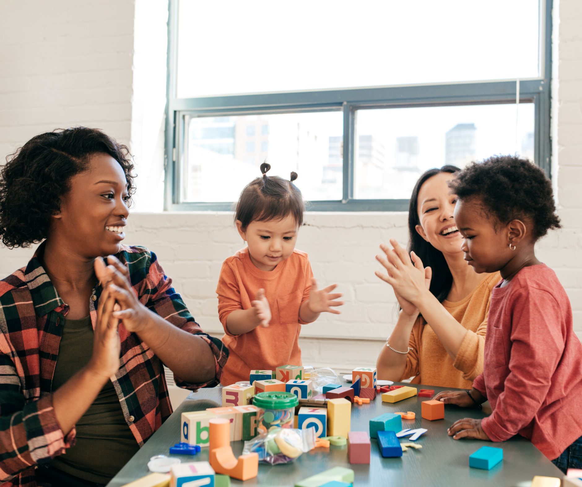 Children with teachers